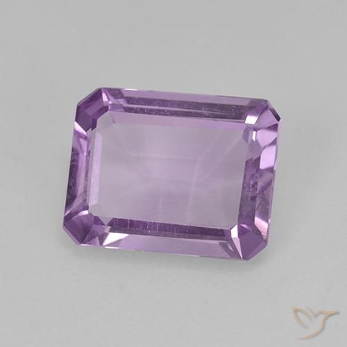 1.84ct 天然 薄いピンクがかった紫 アメジスト, エメラルドカット, VS