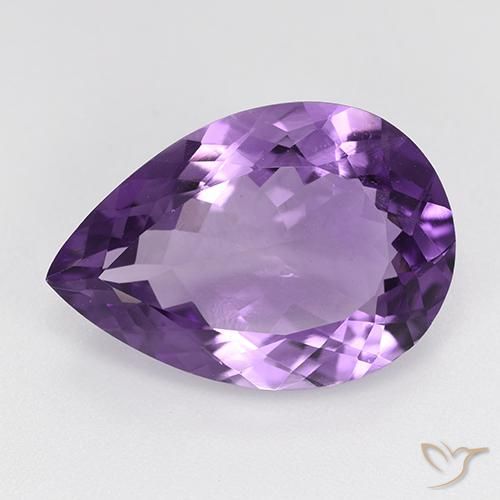 8.55ct 天然 ミディアムパープルがかったバイオレット アメジスト, 洋梨の形, VS