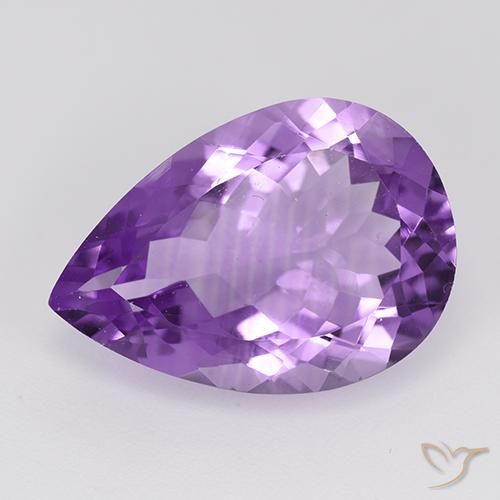 8.73ct 天然 ミディアムパープルがかったバイオレット アメジスト, 洋梨の形, VVS-VS