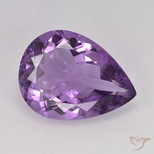 6.43ct 天然 パープルがかったバイオレット アメジスト, 洋梨の形, VVS
