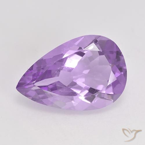4.45ct 天然 ミディアムバイオレット アメジスト, 洋梨の形, VS
