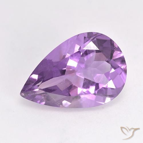 4.85ct 天然 ミディアムピンクバイオレット アメジスト, 洋梨の形, VS