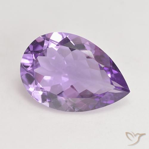4.46ct 天然 ミディアムバイオレット アメジスト, 洋梨の形, VVS-VS