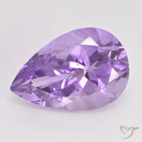 5.68ct 天然 ミディアムバイオレット アメジスト, 洋梨の形, VVS-VS