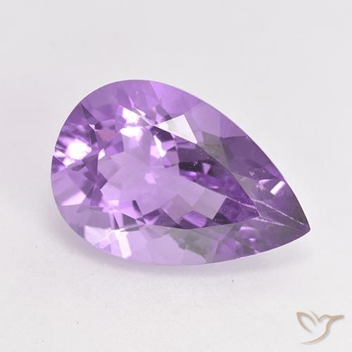 4.82ct 天然 ミディアムバイオレット アメジスト, 洋梨の形, VVS-VS