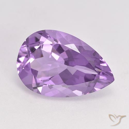 4.94ct 天然 ミディアムバイオレット アメジスト, 洋梨の形, VVS-VS