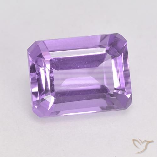 2.18ct 天然 ミディアムバイオレット アメジスト, エメラルドカット, VVS-VS