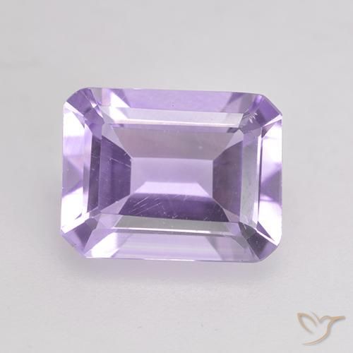 1.97ct 天然 ライトバイオレット アメジスト, エメラルドカット, VS