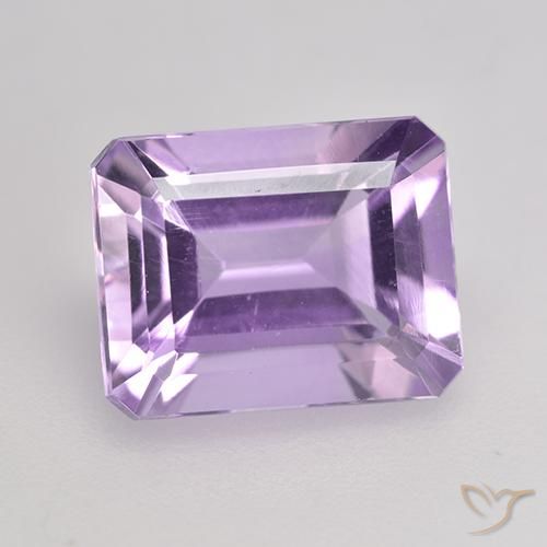 2.31ct 天然 ミディアム薄いバイオレット アメジスト, エメラルドカット, VS