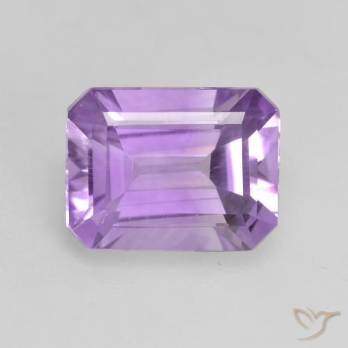 1.97ct 天然 ミディアムバイオレット アメジスト, エメラルドカット, VVS-VS