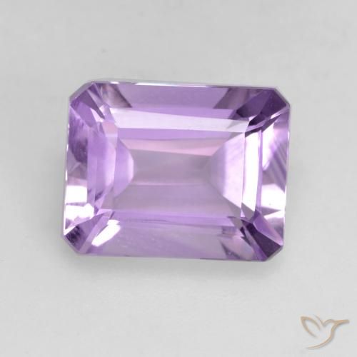 2.17ct 天然 ミディアムバイオレット アメジスト, エメラルドカット, VVS-VS