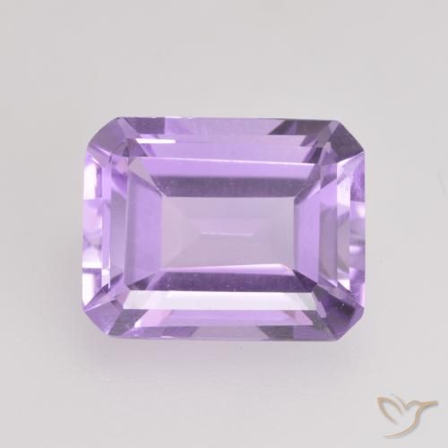 2.10ct 天然 ミディアムバイオレット アメジスト, エメラルドカット, VVS-VS