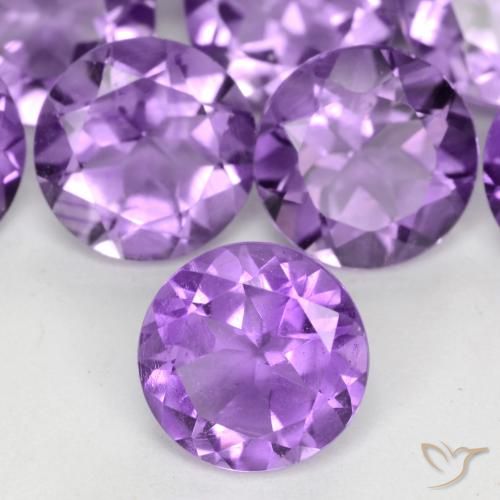 1.11ct 天然 ミディアムバイオレット アメジスト, ラウンド, VS