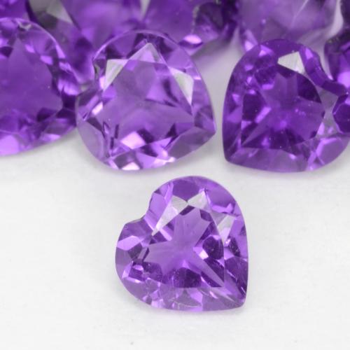 0.21カラットの天然鮮やかなバイオレットアメジスト、ハート型、VS