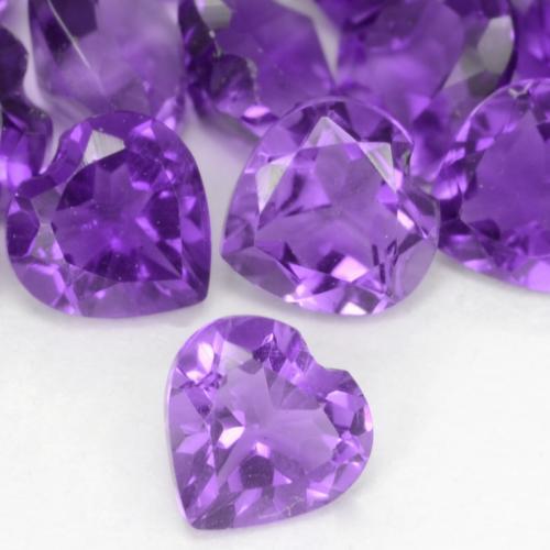 0.21カラットの天然鮮やかなバイオレットアメジスト、ハート型、VS