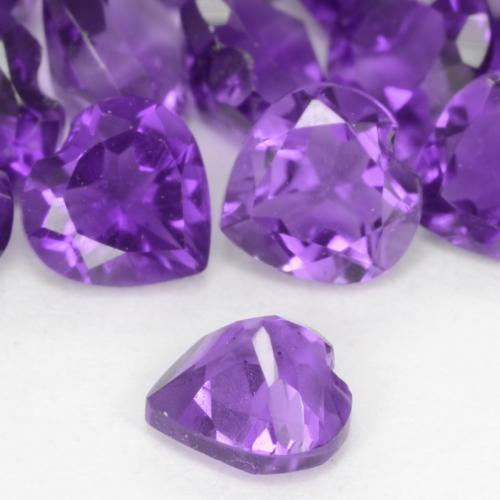 0.21カラットの天然鮮やかなバイオレットアメジスト、ハート型、VS