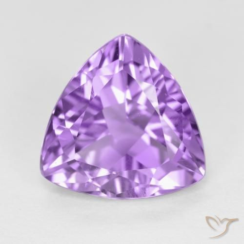 2.90ct 天然 ミディアムバイオレット アメジスト, トリリオン, VS