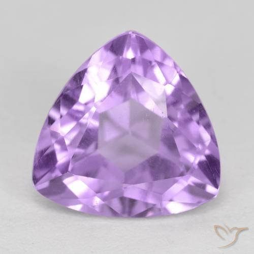 3.14ct 天然 ミディアムバイオレット アメジスト, トリリオン, VS