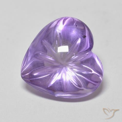 5.06ct 天然 ミディアムバイオレット アメジスト, 心臓, 透明