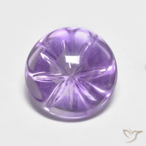 4.82ct 天然 ミディアムバイオレット アメジスト, ラウンド, 透明