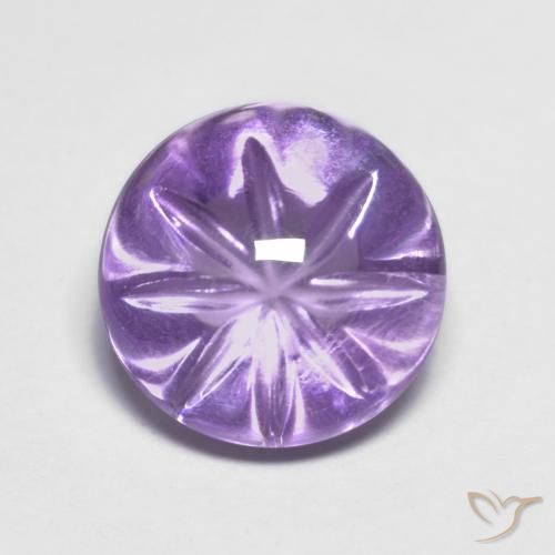 4.83ct 天然 ミディアムバイオレット アメジスト, ラウンド, 透明