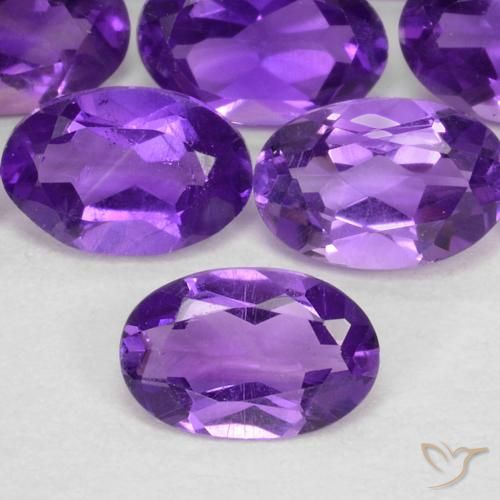 0.40ct 天然 鮮やかなバイオレット アメジスト, 楕円形, VS