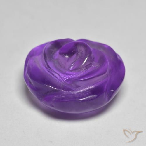 10.05カラットの天然ミディアム薄いバイオレットアメジスト、フラワーカット、半透明