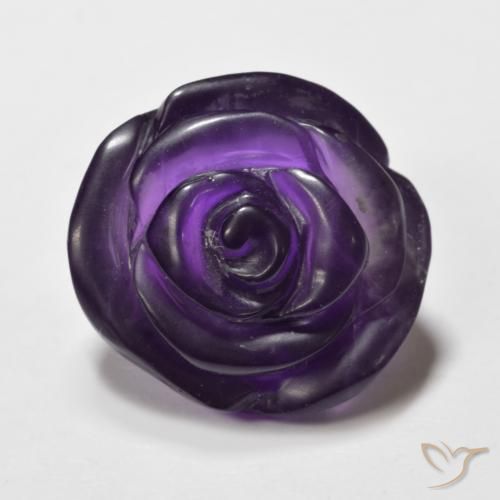 15.37ct 天然 ディープバイオレット アメジスト, フラワーカット, 半透明