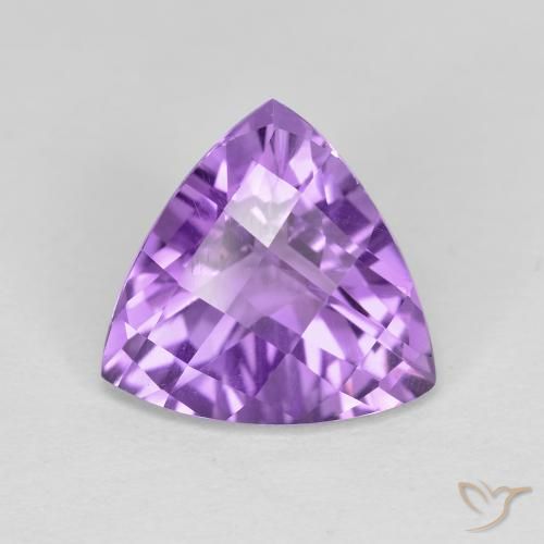 3.09ct 天然 ミディアムバイオレット アメジスト, トリリオン, VVS-VS