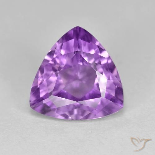 3.04ct 天然 ミディアム薄いパープルがかったバイオレット アメジスト, トリリオン, VS