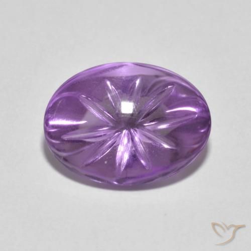 4.25ct 天然 ミディアムバイオレット アメジスト, 楕円形, 透明