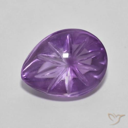 4.35ct 天然 鮮やかなバイオレット アメジスト, 洋梨の形, 透明