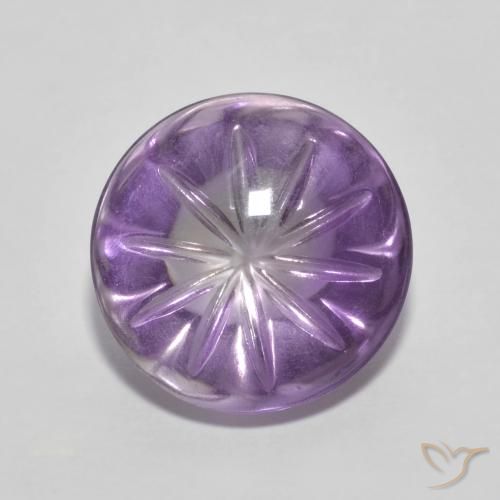 5.46ct 天然 ディープバイオレット アメジスト, ラウンド, 透明