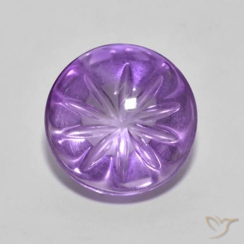 4.86ct 天然 ディープバイオレット アメジスト, ラウンド, 透明