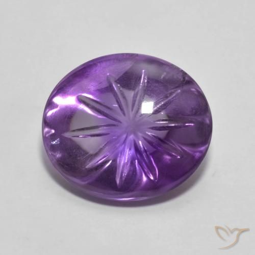 5.92ct 天然 鮮やかなバイオレット アメジスト, 楕円形, 透明