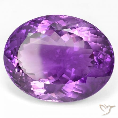 50.87カラットの天然Medium Dark-Violetアメジスト、楕円形、VS