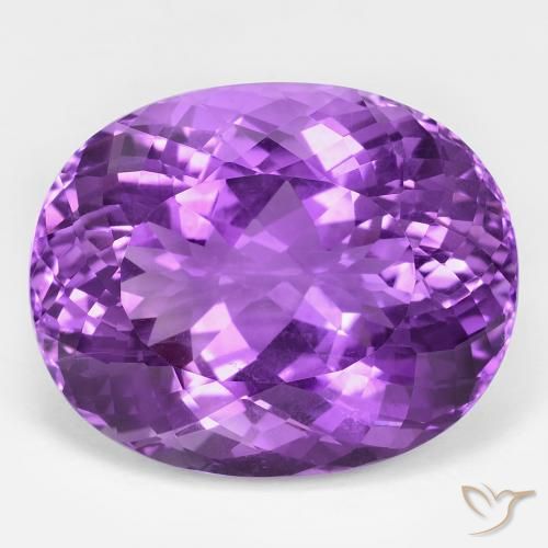 39.31ct 天然 鮮やかなバイオレット アメジスト, 楕円形, VVS-VS