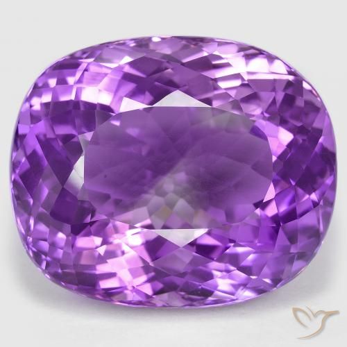 87.56ct 天然 鮮やかなバイオレット アメジスト, クッション, IF
