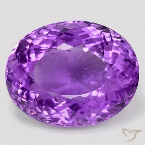 75.75ct 天然 鮮やかなバイオレット アメジスト, 楕円形, VVS