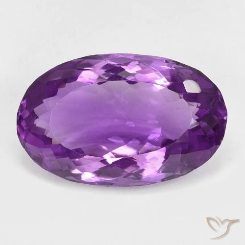 18.70ct 天然 ミディアムバイオレット アメジスト, 楕円形, VVS-VS
