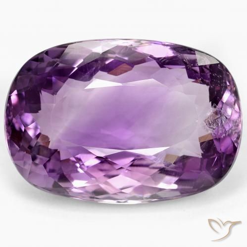 60.06ct 天然 薄いミディアムバイオレット アメジスト, クッション, VS