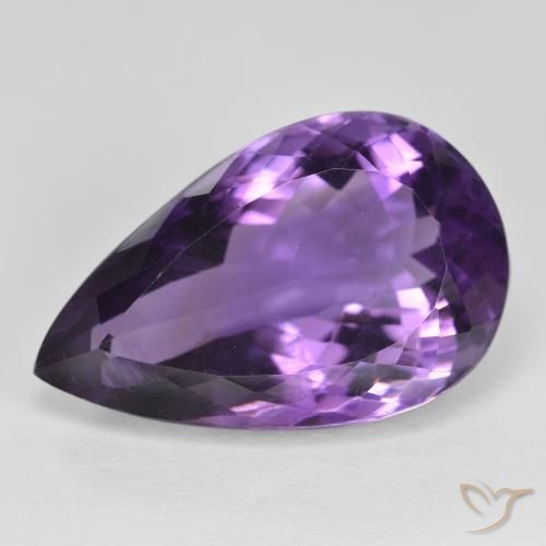 15.65ct 天然 ディープバイオレット アメジスト, 洋梨の形, VS