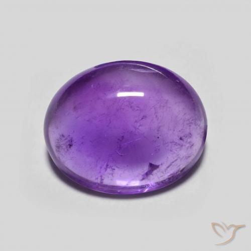 3.46ct 天然 濃い紫 アメジスト, 楕円形, 透明