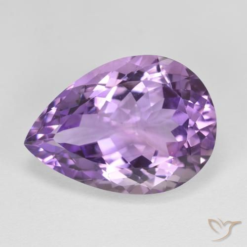 11.09ct 天然 ミディアムピンクバイオレット アメジスト, 洋梨の形, VVS-VS