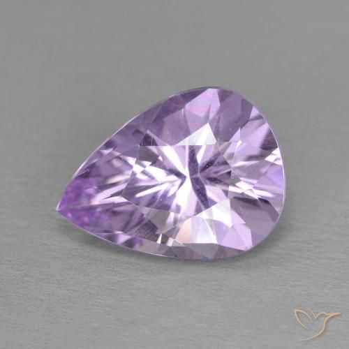 3.15ct 天然 ミディアムバイオレット アメジスト, 洋梨の形, VVS