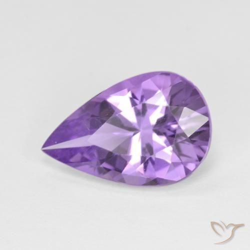 3.15ct 天然 ミディアムバイオレット アメジスト, 洋梨の形, VVS
