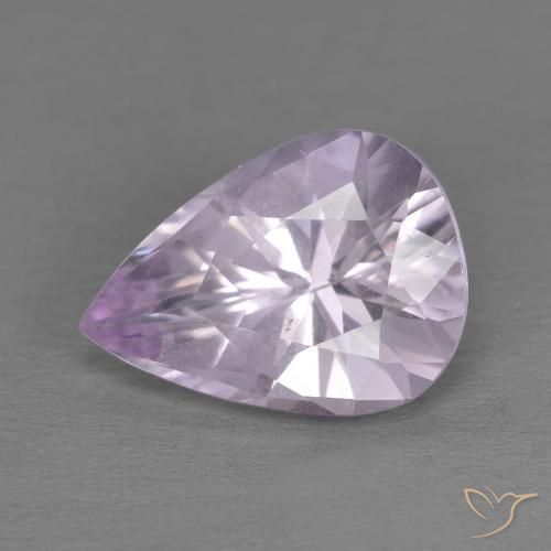 3.27ct 天然 薄いアイリスバイオレット アメジスト, 洋梨の形, VS