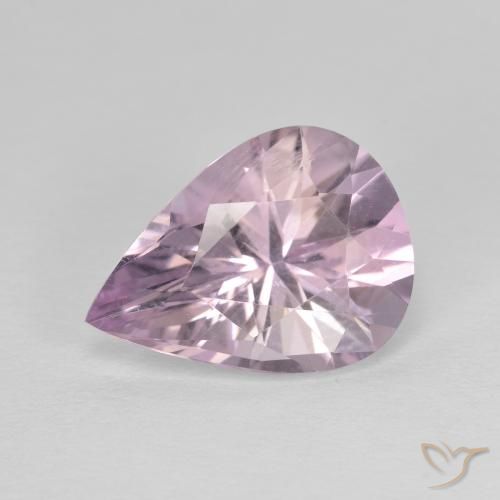 2.64ct 天然 薄いグレーがかったバイオレット アメジスト, 洋梨の形, VVS