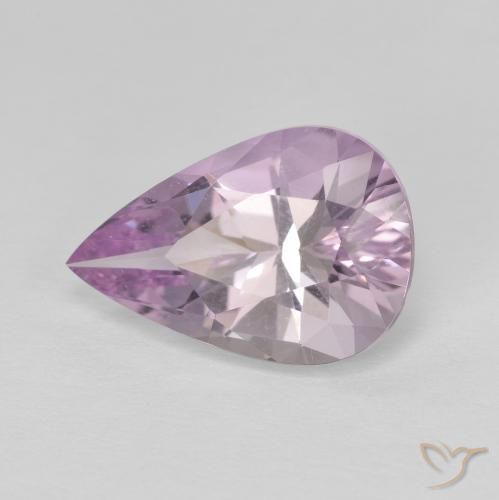 3.93ct 天然 薄いピンクバイオレット アメジスト, 洋梨の形, VVS-VS
