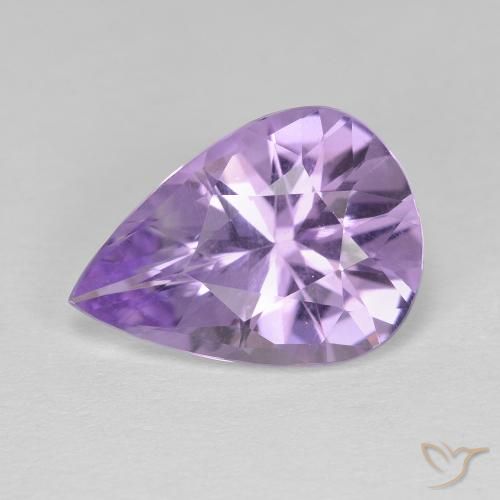 3.86カラットの天然Medium Light-Violetアメジスト、洋梨の形、VVS-VS